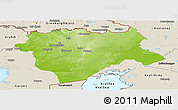Physical Panoramic Map of Aktyubinsk, shaded relief outside