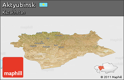 Satellite Panoramic Map of Aktyubinsk, single color outside
