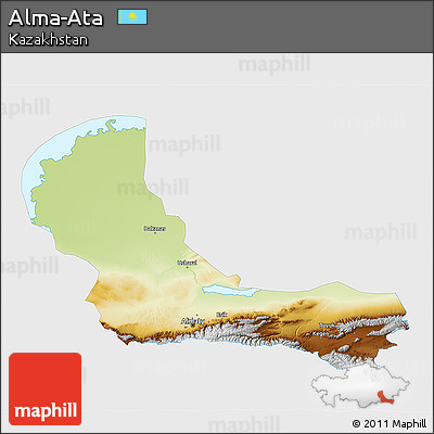 Physical 3D Map of Alma-Ata, single color outside