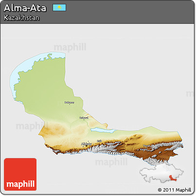 Physical 3D Map of Alma-Ata, single color outside