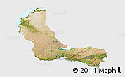 Satellite 3D Map of Alma-Ata, single color outside