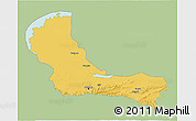 Savanna Style 3D Map of Alma-Ata, single color outside