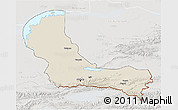 Shaded Relief 3D Map of Alma-Ata, lighten, semi-desaturated