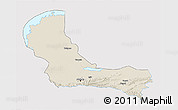 Shaded Relief 3D Map of Alma-Ata, single color outside