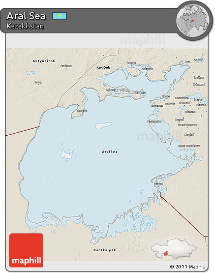Classic Style 3D Map of Aral Sea