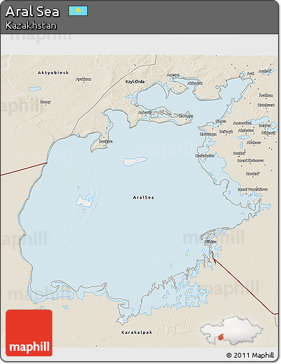 Classic Style 3D Map of Aral Sea