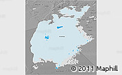 Political 3D Map of Aral Sea, desaturated