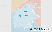 Political 3D Map of Aral Sea, lighten