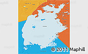 Political 3D Map of Aral Sea