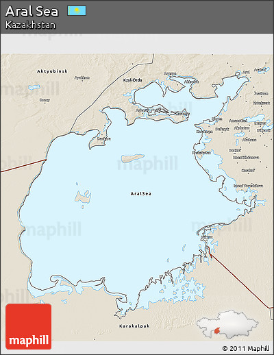 Shaded Relief 3D Map of Aral Sea