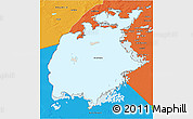 Shaded Relief 3D Map of Aral Sea, political outside