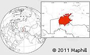 Blank Location Map of Aral Sea
