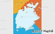 Satellite Map of Aral Sea, political outside