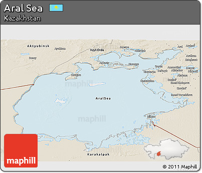 Classic Style Panoramic Map of Aral Sea