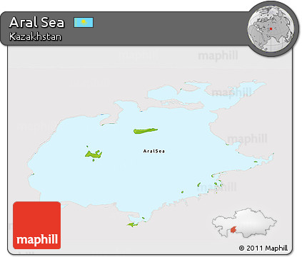 Physical Panoramic Map of Aral Sea, cropped outside