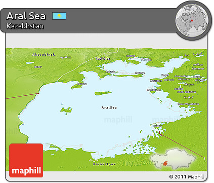 Physical Panoramic Map of Aral Sea
