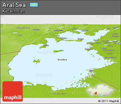 Physical Panoramic Map of Aral Sea