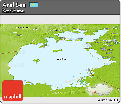 Physical Panoramic Map of Aral Sea