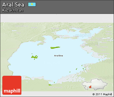 Physical Panoramic Map of Aral Sea, lighten