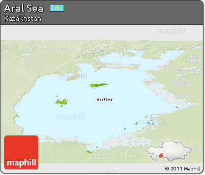 Physical Panoramic Map of Aral Sea, lighten
