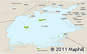 Physical Panoramic Map of Aral Sea, shaded relief outside