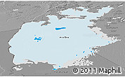 Political Panoramic Map of Aral Sea, desaturated
