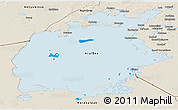 Political Panoramic Map of Aral Sea, shaded relief outside