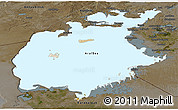 Satellite Panoramic Map of Aral Sea, darken