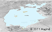 Satellite Panoramic Map of Aral Sea, desaturated