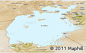 Satellite Panoramic Map of Aral Sea