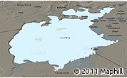 Shaded Relief Panoramic Map of Aral Sea, darken