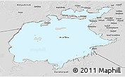 Shaded Relief Panoramic Map of Aral Sea, desaturated