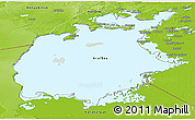 Shaded Relief Panoramic Map of Aral Sea, physical outside