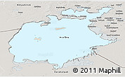 Shaded Relief Panoramic Map of Aral Sea, semi-desaturated
