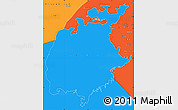 Political Simple Map of Aral Sea