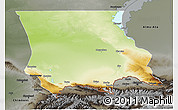 Physical 3D Map of Dzhambul, darken, semi-desaturated