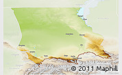 Physical 3D Map of Dzhambul, lighten