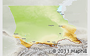 Physical 3D Map of Dzhambul, lighten, semi-desaturated