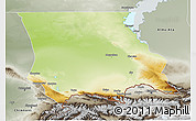 Physical 3D Map of Dzhambul, semi-desaturated