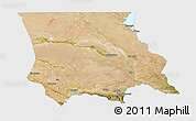 Satellite 3D Map of Dzhambul, single color outside