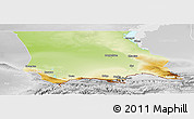 Physical Panoramic Map of Dzhambul, lighten, desaturated