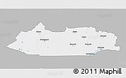 Gray 3D Map of Dzhezkazgan, single color outside