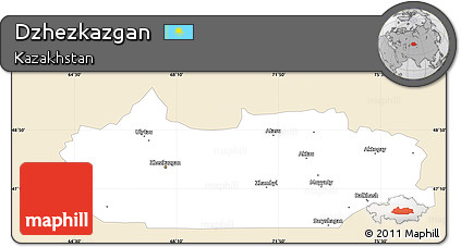 Classic Style Simple Map of Dzhezkazgan, single color outside