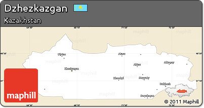 Classic Style Simple Map of Dzhezkazgan, single color outside