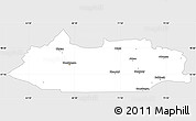 Silver Style Simple Map of Dzhezkazgan, single color outside