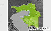 Physical 3D Map of Guryev, darken, desaturated
