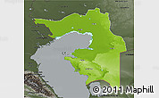 Physical 3D Map of Guryev, darken, semi-desaturated