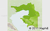 Physical 3D Map of Guryev, lighten