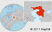 Gray Location Map of Guryev