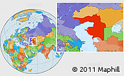 Political Location Map of Guryev